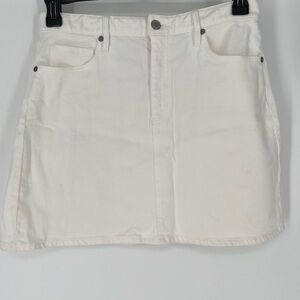 BANANA REPUBLIC NWOT WHITE DENIM MINI SKIRT COTTON W/COMFY‎ STRETCH
